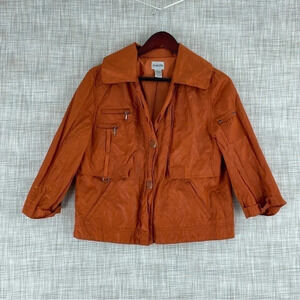 Chico's Womens Size 1 (8) button front 3/4 sleeve jacket 2340